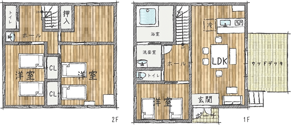 貸別荘コテージDタイプ間取り図