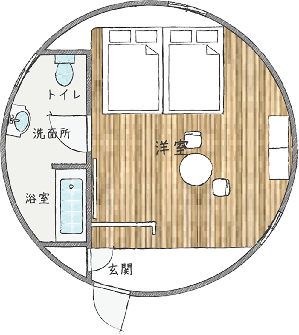 ドームコテージ~カウラ~間取り図