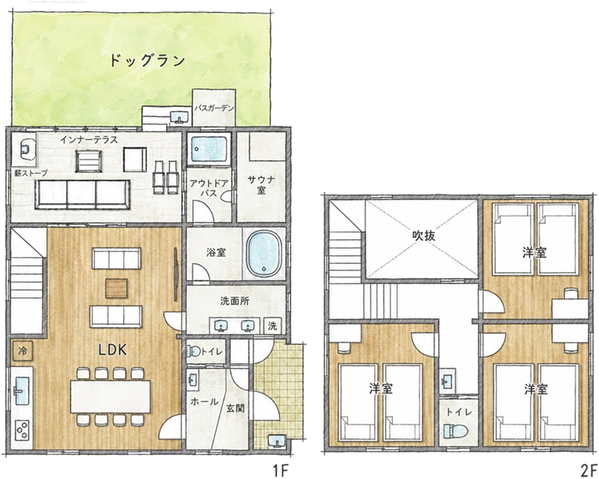 ハイグレードコテージレポ間取り図