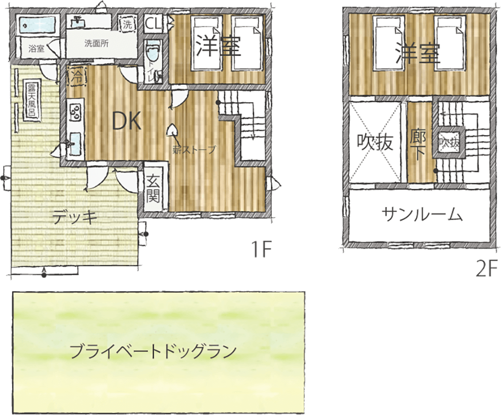 貸別荘コテージMタイプ間取り図