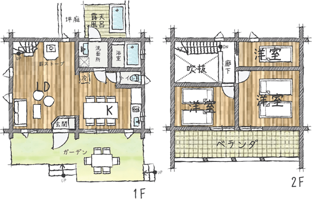 貸別荘コテージRタイプ間取り図